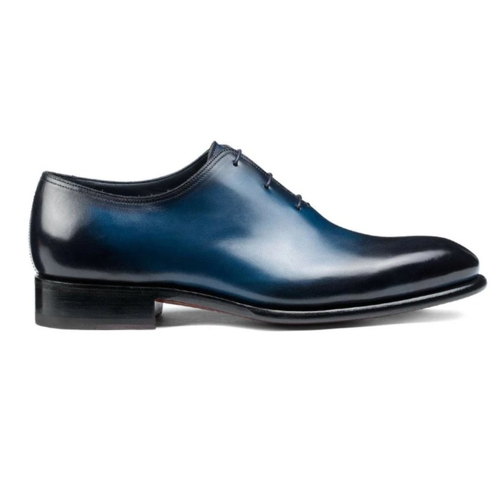 Bashwood Handmade Blue Patina Leather Oxfords